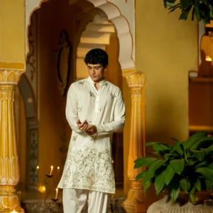 Ivory Silk Kurta Set